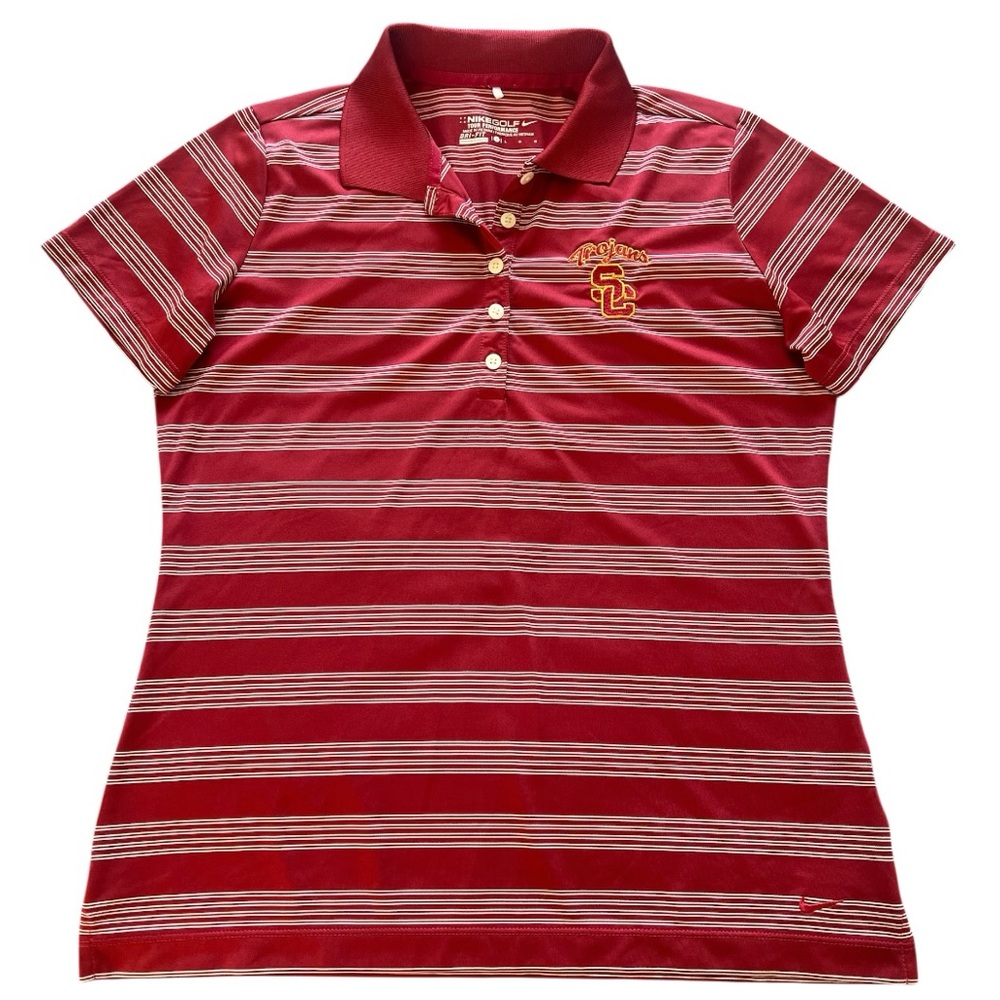 Nike Women's Dri-FIT Short-Sleeve Striped Golf Polo - Large
